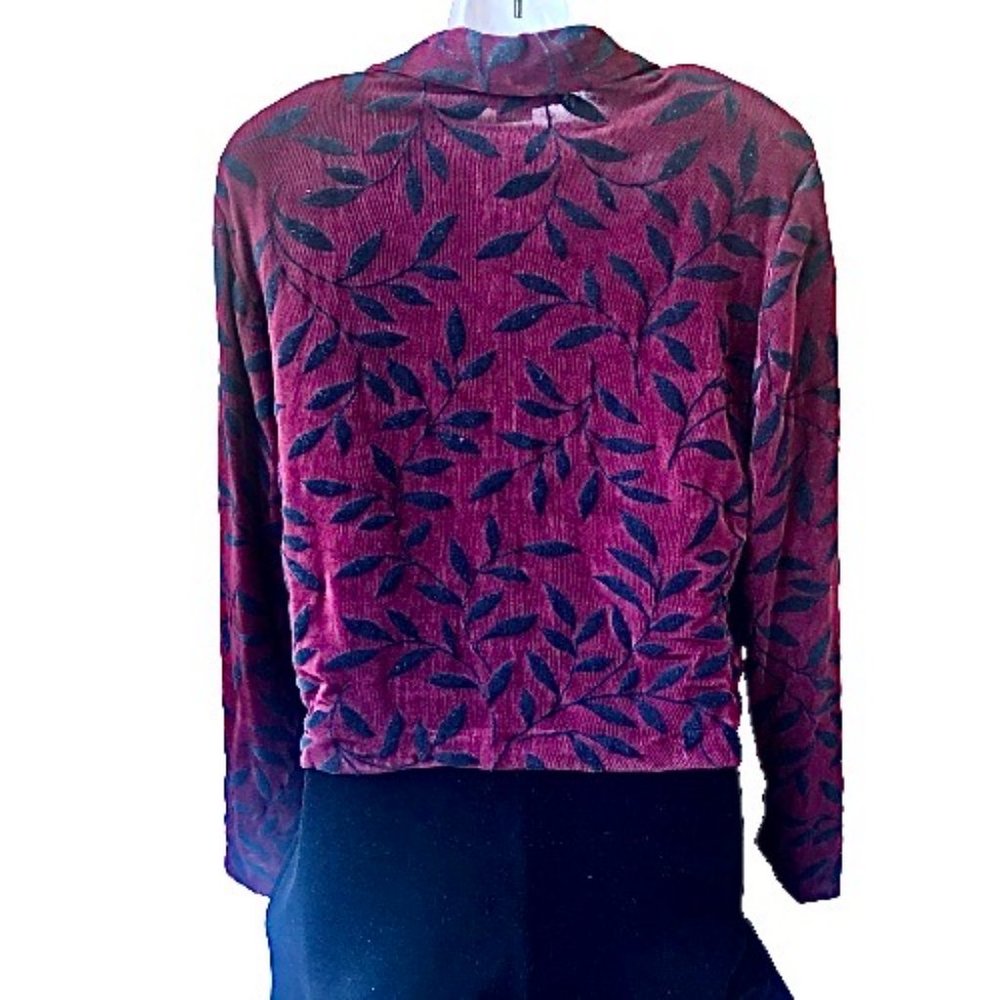 Carol Anderson Vintage Black Sleeveless Velvet Long Dress with Floral Jacket - Picture 8 of 15